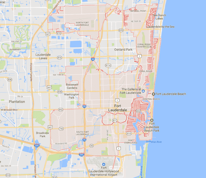 Onde Ficar Em Fort Lauderdale: Mapa