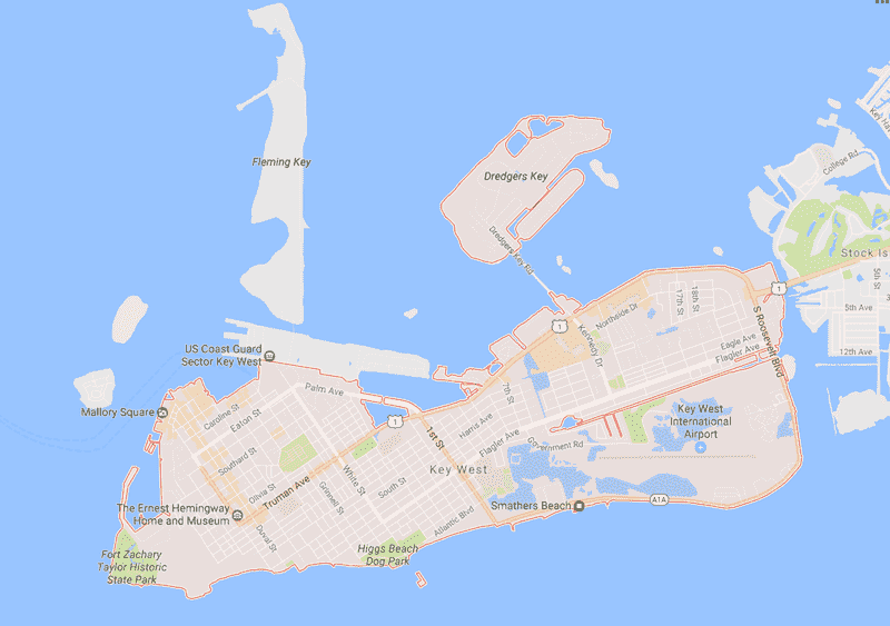 Onde Ficar Em Key West: Mapa