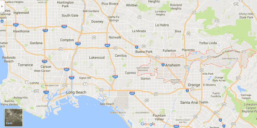 Onde Ficar Em Anaheim: Mapa