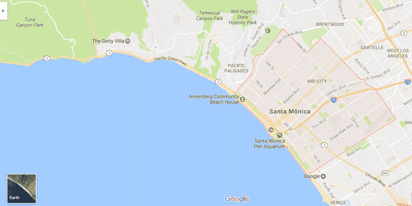 Onde Ficar Em Santa Mônica: Mapa