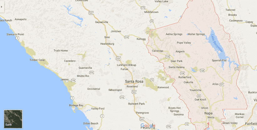 Onde Ficar Em Napa Valley: Mapa