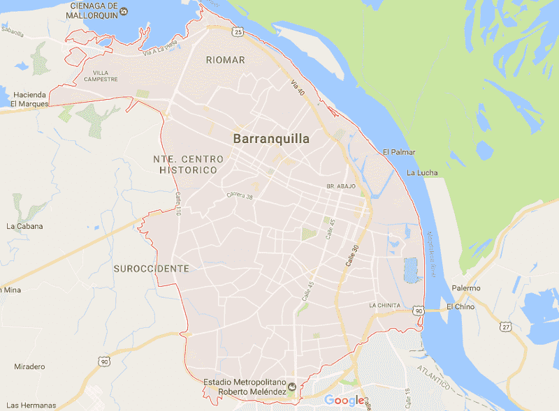 Onde Ficar em Barranquilla: Mapa