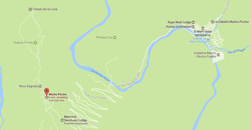 Onde Ficar em Machu Picchu: Mapa