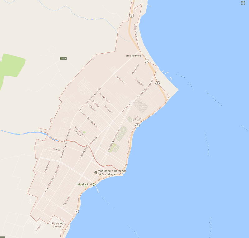 Onde Ficar em Punta Arenas: Mapa