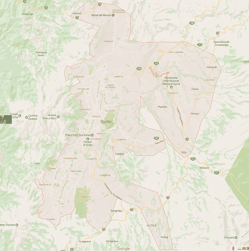 Onde Ficar em Quito: Mapa