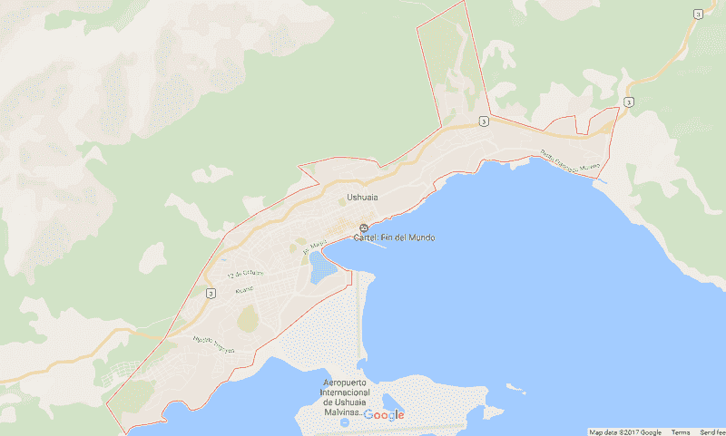 Onde Ficar em Ushuaia: Mapa