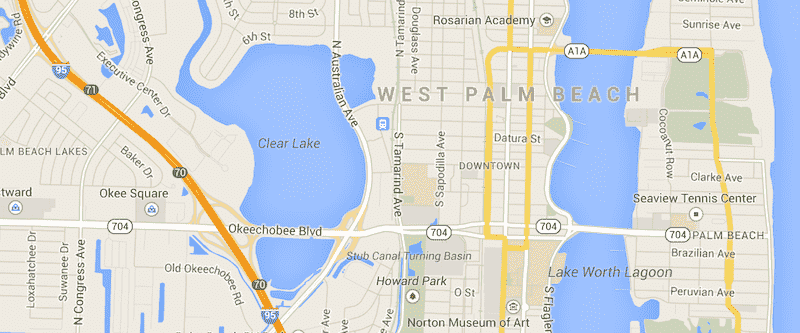 Onde Ficar Em West Palm Beach: Mapa