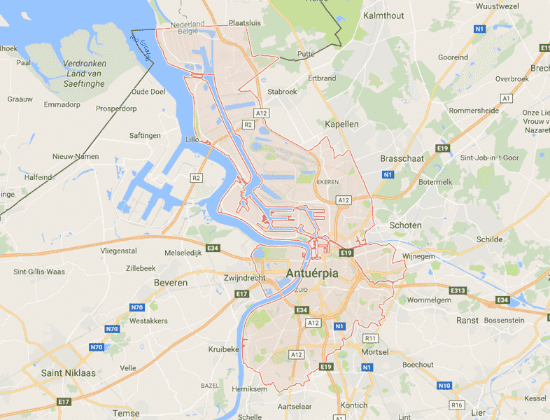 Onde Ficar em Antuérpia na Bélgica: Mapa