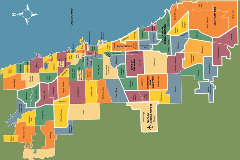 Onde Ficar Em Chicago: Mapa