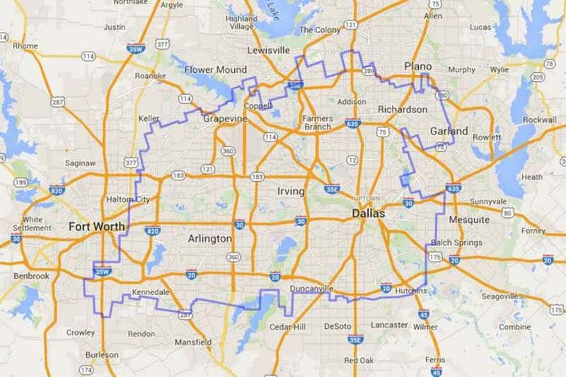 Onde Ficar Em Dallas: Mapa