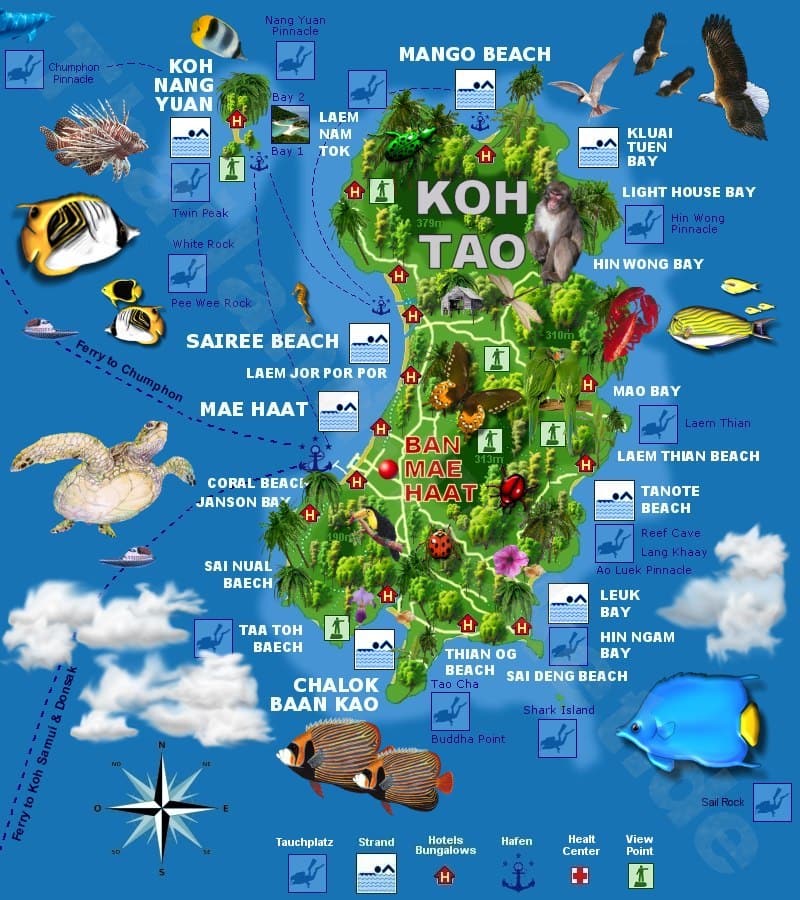 Onde Ficar Em Koh Tao: Mapa