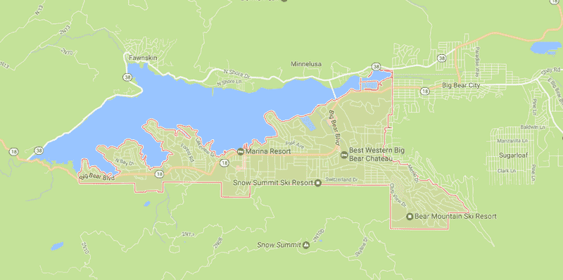 Onde Ficar Em Big Bear Lake: Mapa