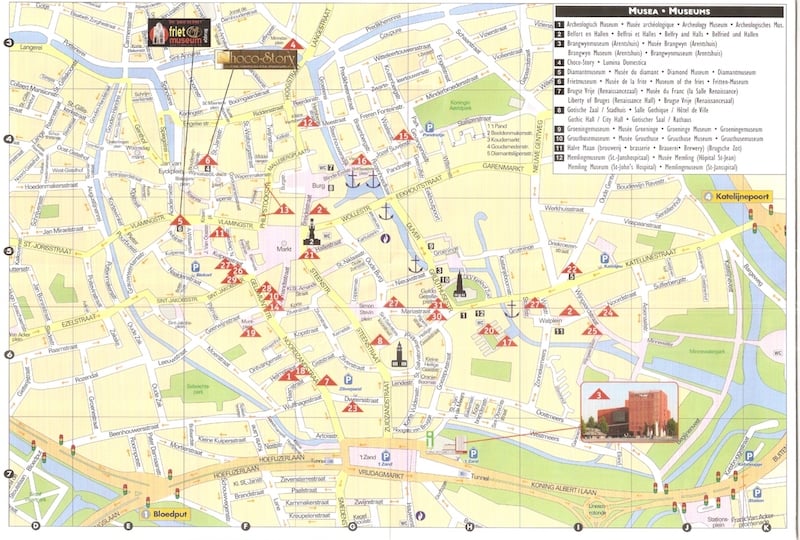 Onde Ficar Em Bruges Na Bélgica: Mapa