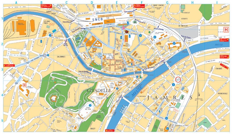 Onde Ficar em Namur na Bélgica: Mapa