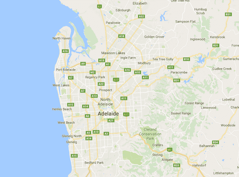 Onde Ficar em Adelaide: Mapa