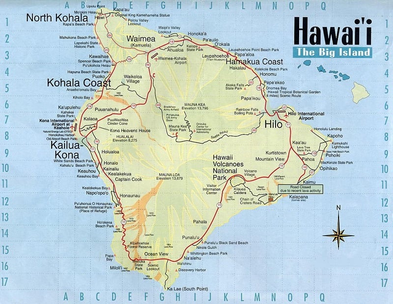 Onde Ficar em Big Island: Mapa