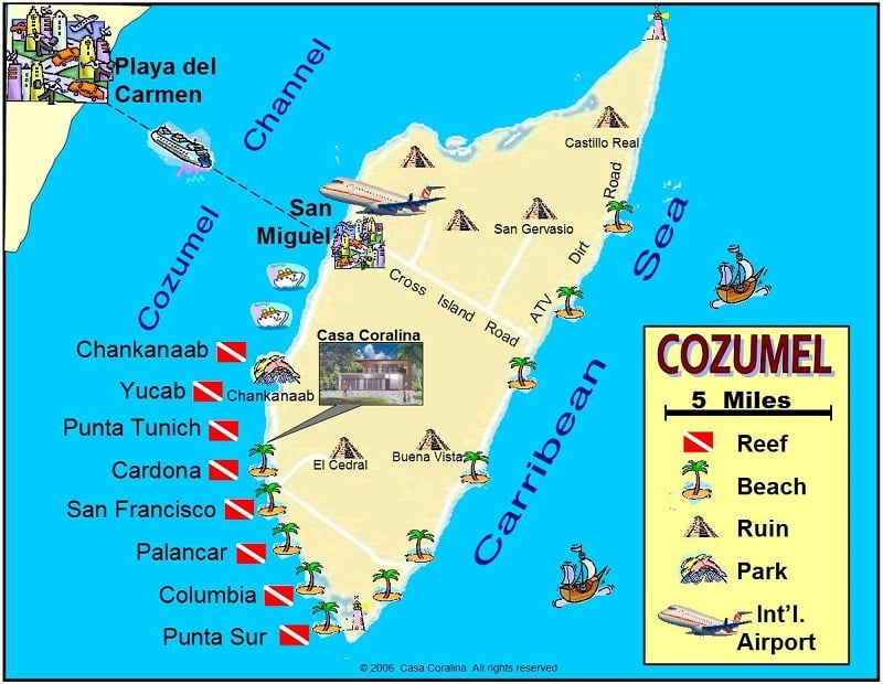 Onde Ficar em Cozumel: Mapa