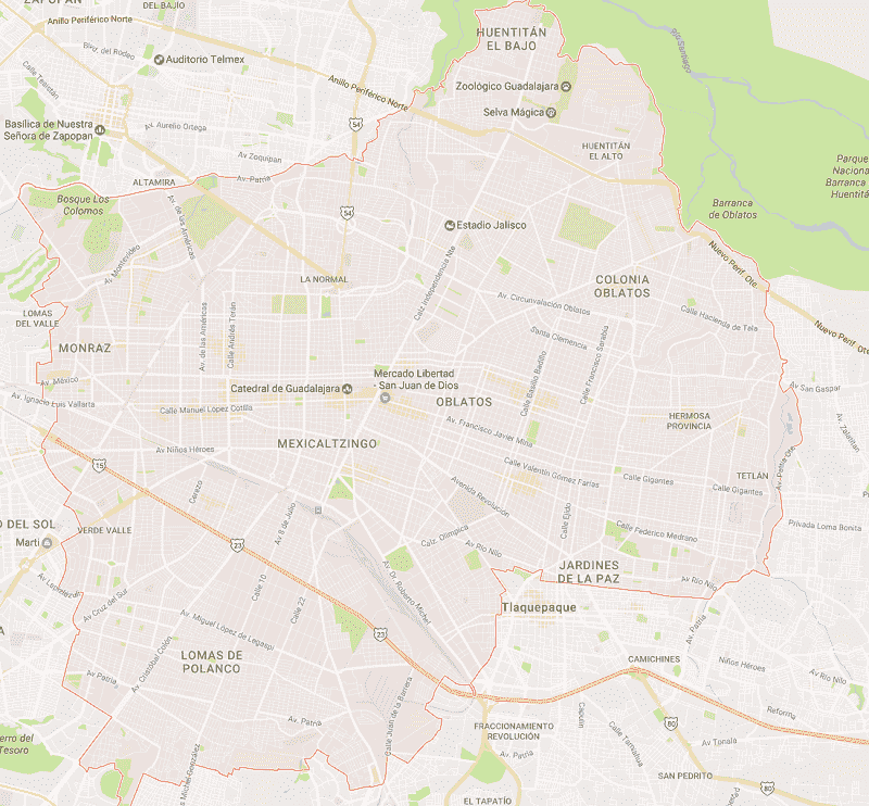 Onde Ficar em Guadalajara: Mapa