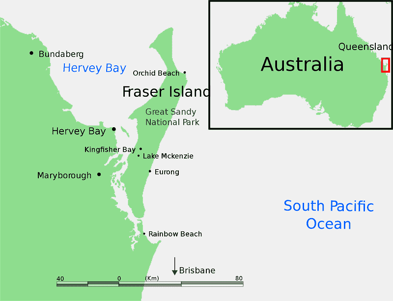 Onde Ficar na Ilha Fraser: Mapa