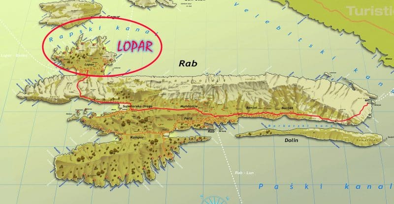 Onde Ficar na Ilha Rab: Mapa