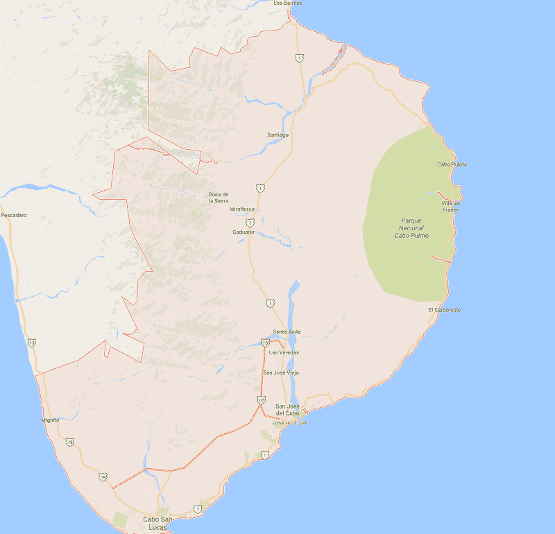 Onde Ficar em Los Cabos: Mapa