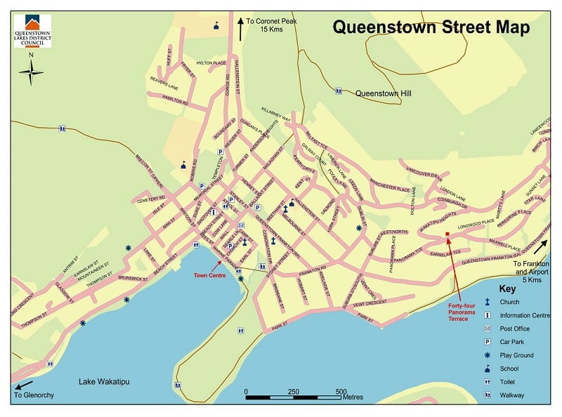 Onde Ficar em Queenstown: Mapa