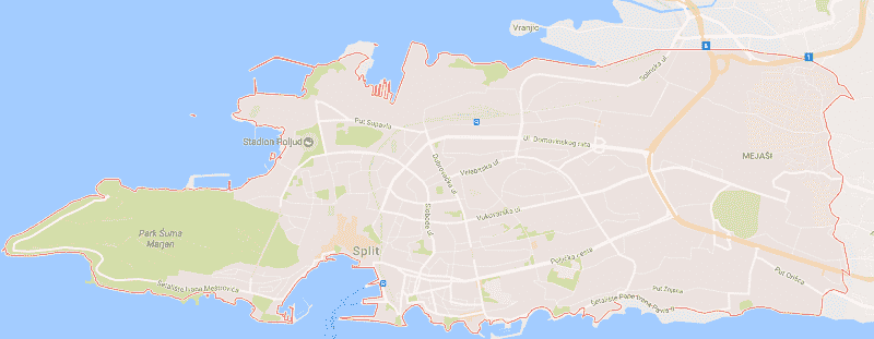 Onde Ficar em Split: Mapa