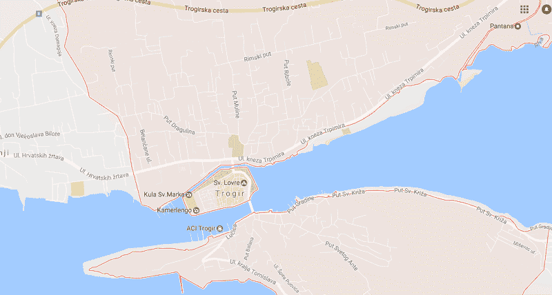 Onde Ficar em Trogir: Mapa