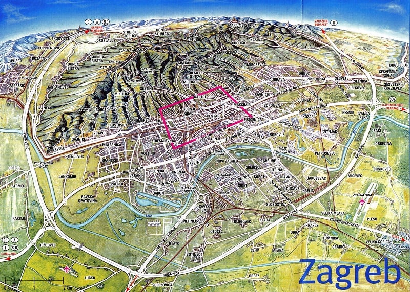 Onde Ficar em Zagreb: Mapa