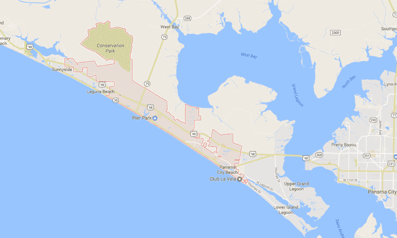 Onde Ficar Em Panama City Beach: Mapa