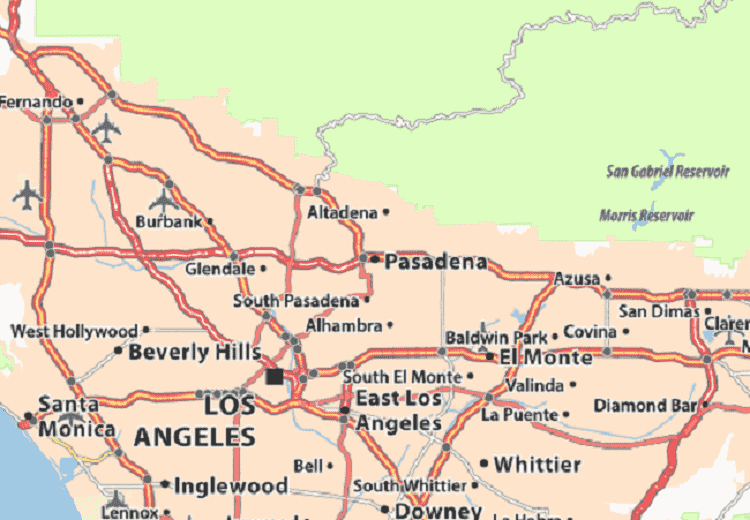 Onde Ficar Em Pasadena: Mapa