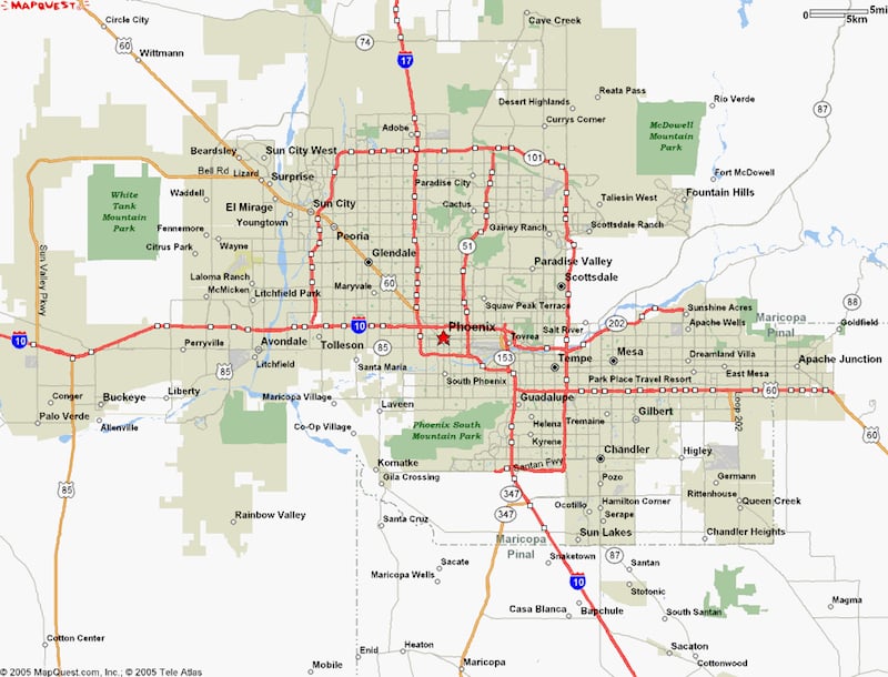 Onde Ficar Em Phoenix: Mapa