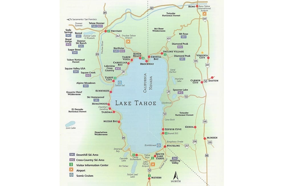 Onde Ficar Em South Lake Tahoe: Mapa