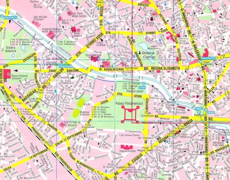 Onde Ficar em Bucareste na Romênia: Mapa