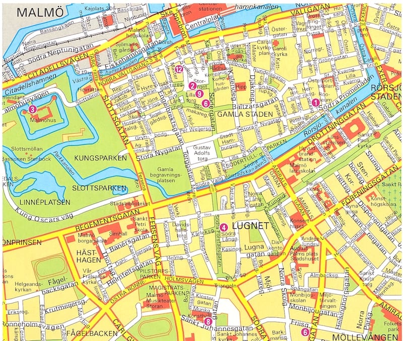 Onde Ficar em Malmo na Suécia: Mapa