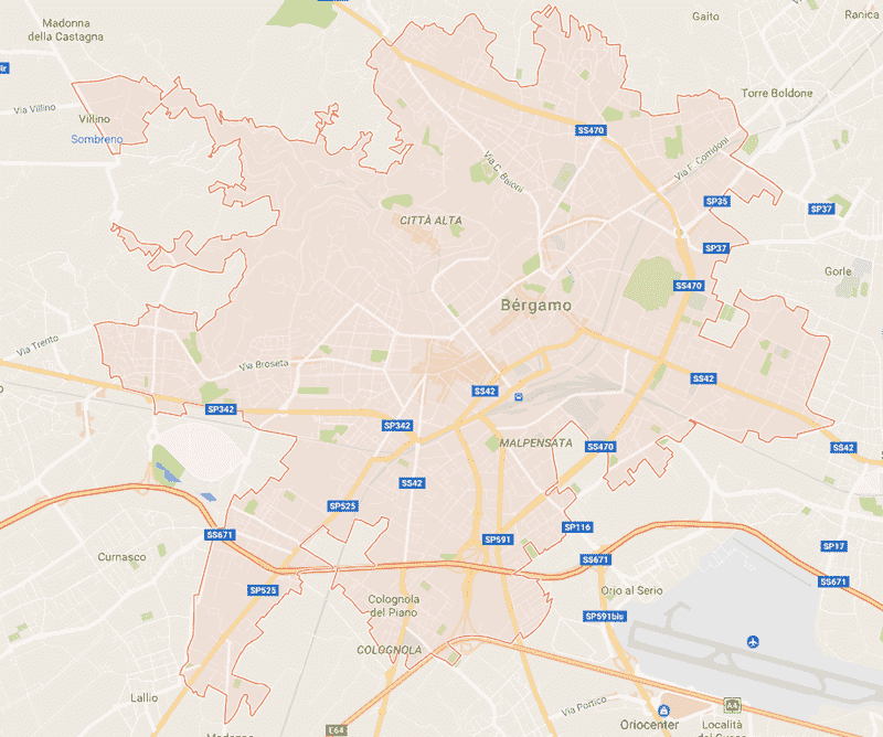 Onde Ficar em Bérgamo na Itália: Mapa
