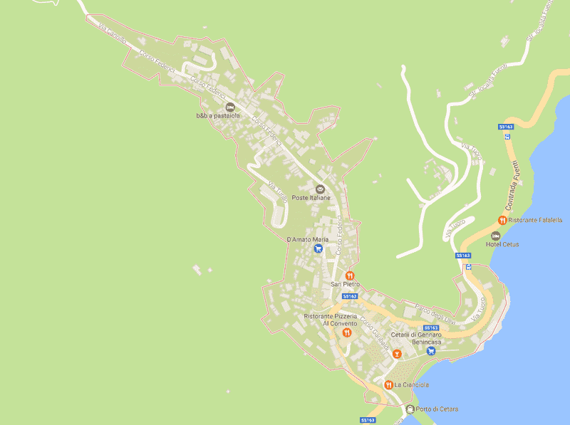 Onde Ficar em Cetara na Itália: Mapa