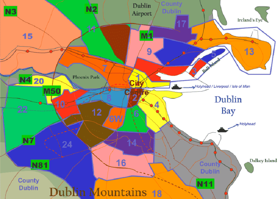 Onde Ficar em Dublin: Mapa