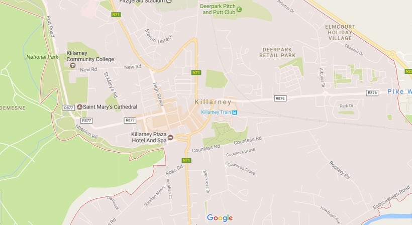 Onde Ficar em Killarney: Mapa