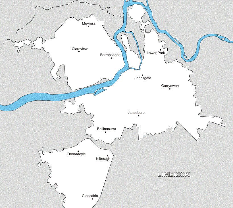 Onde Ficar em Limerick: Mapa