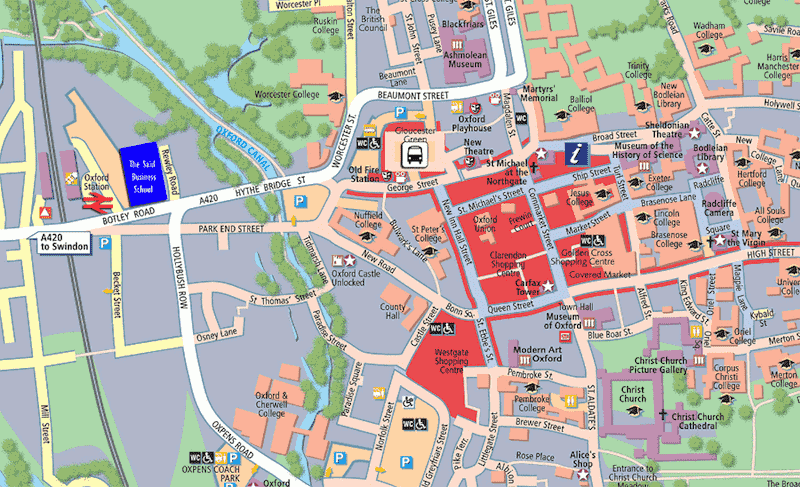 Onde Ficar em Oxford na Inglaterra: Mapa
