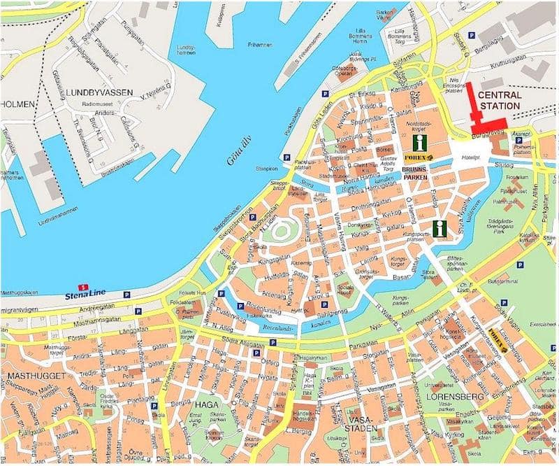 Onde Ficar em Gotemburgo na Suécia: Mapa