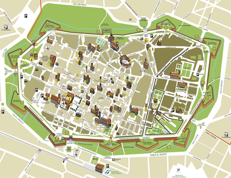 Onde Ficar em Lucca na Itália: Mapa