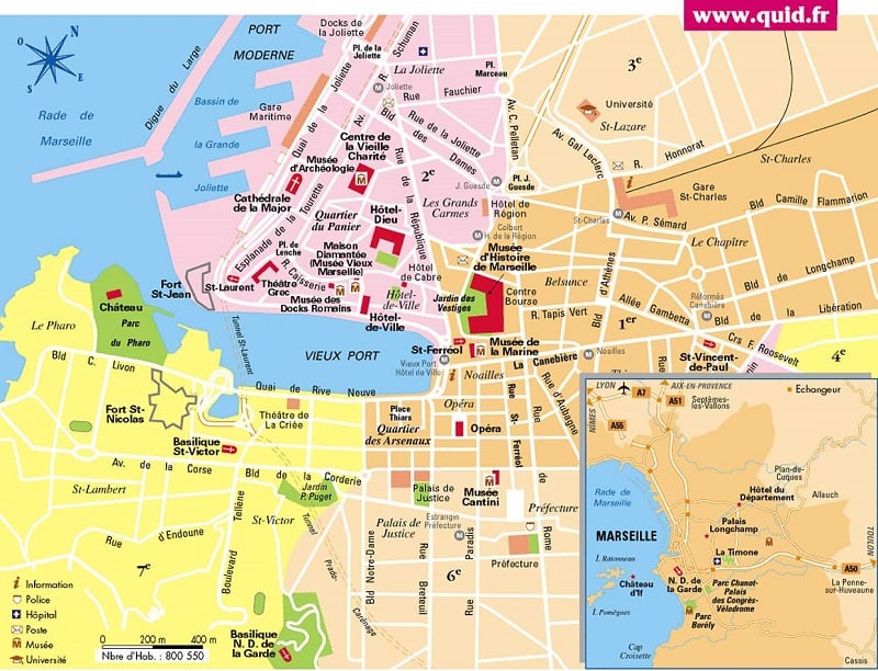 Onde Ficar em Marselha: Mapa