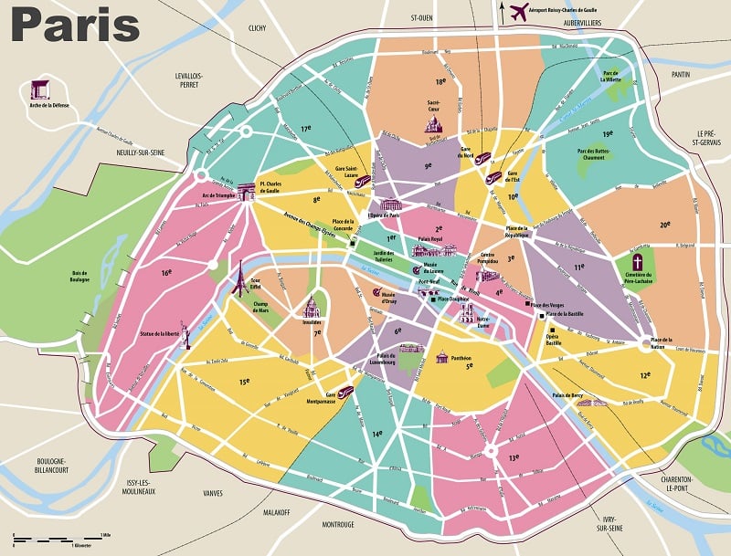Onde Ficar em Paris: Mapa