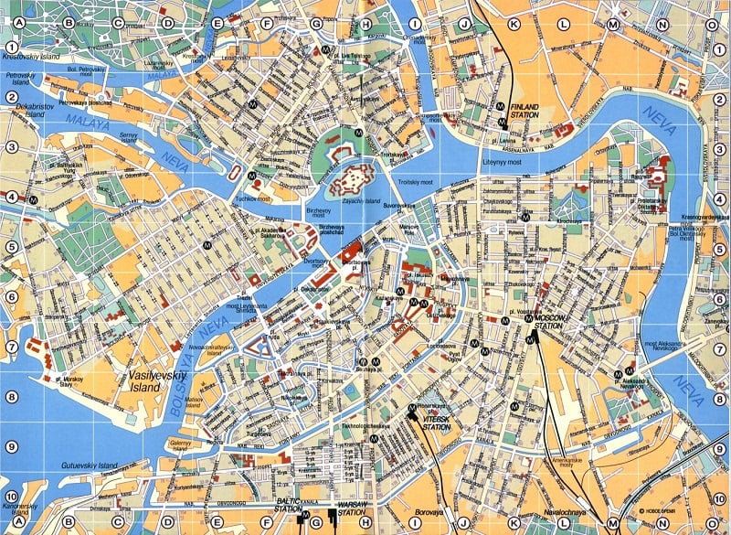 Onde Ficar em São Petersburgo: Mapa