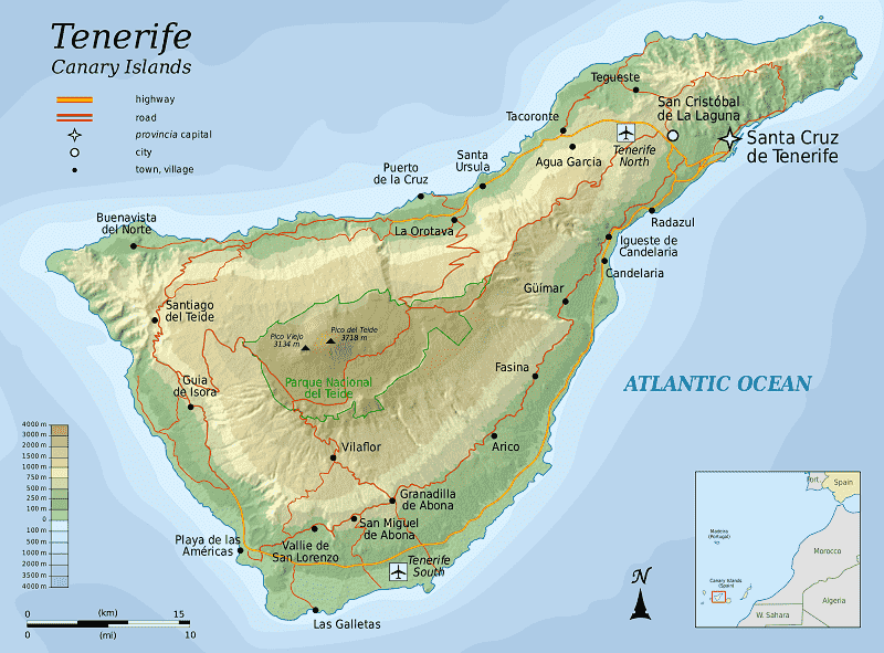 Onde Ficar em Tenerife: Mapa