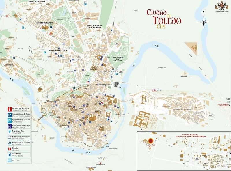 Onde Ficar em Toledo: Mapa