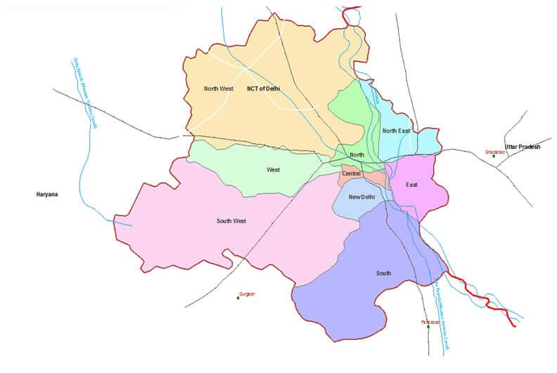 Onde Ficar em Delhi na Índia: Mapa