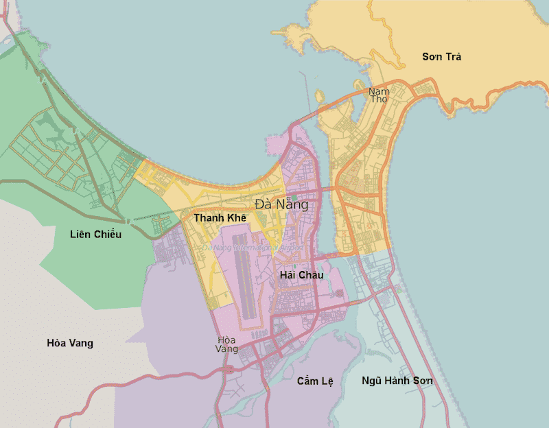 Onde Ficar em Da Nang no Vietnã: Mapa